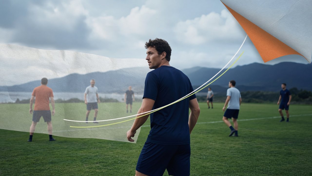 Adults preparing a community football session on an open field