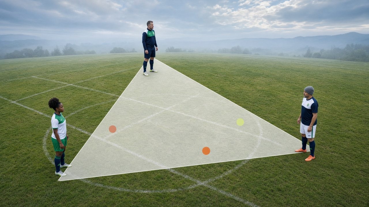 Adults navigating a marked football activity in open space